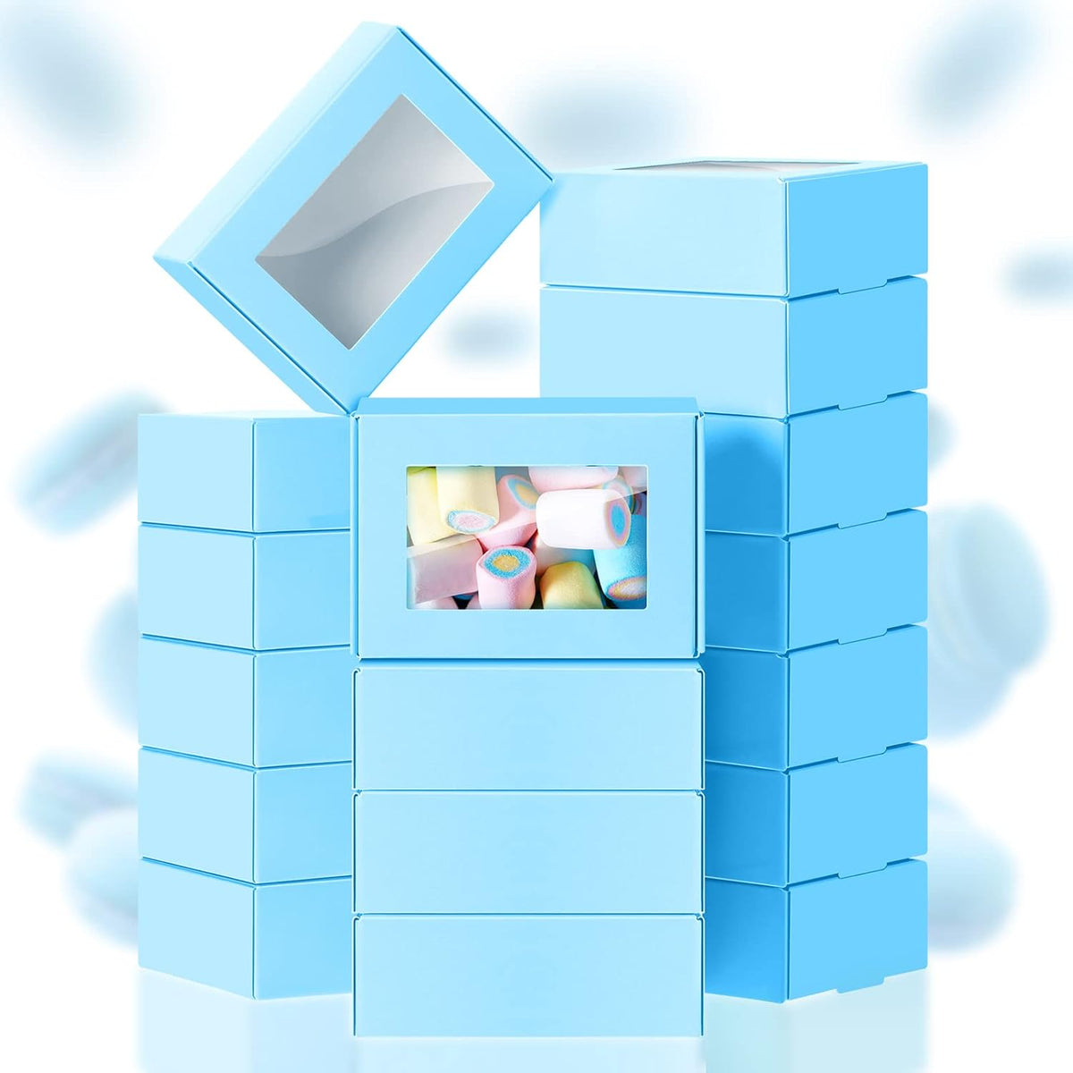 Zonon 30 Pcs Soap Boxes for Homemade Packaging, Mini Kraft Treat Boxes with Window for Bakery Candy