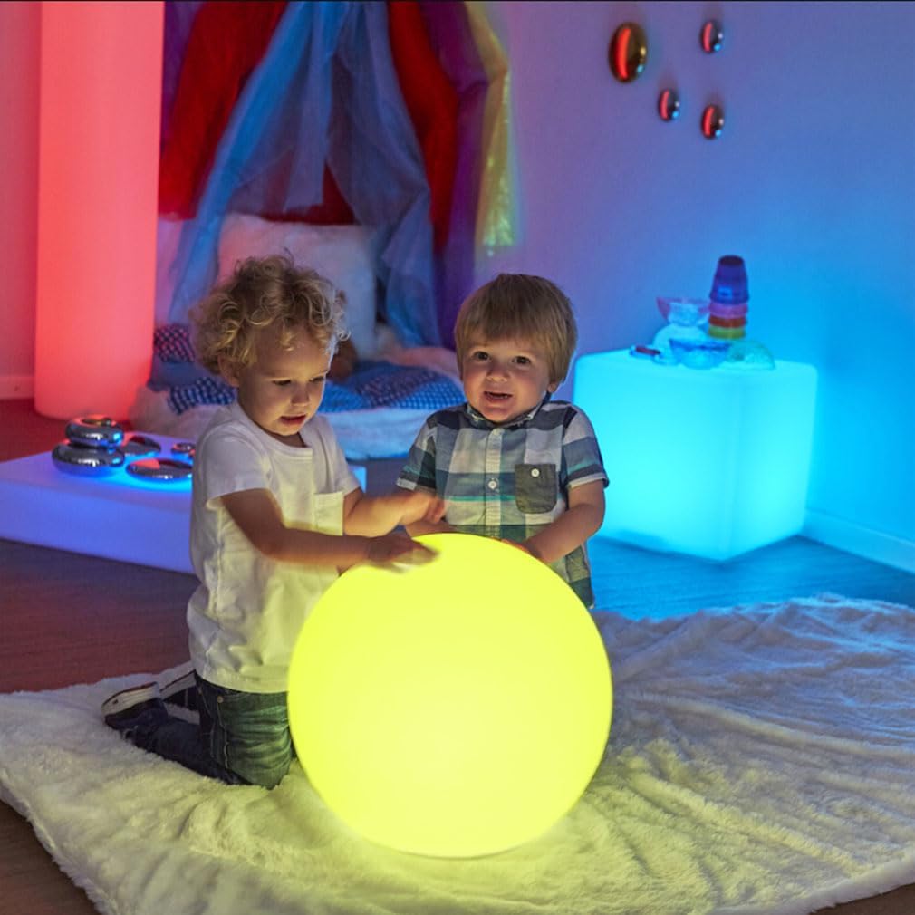 16 In Cordless LED Glowing Ball Light, LED Globe Orb Night Light w/Remote,16RGB Color Changing