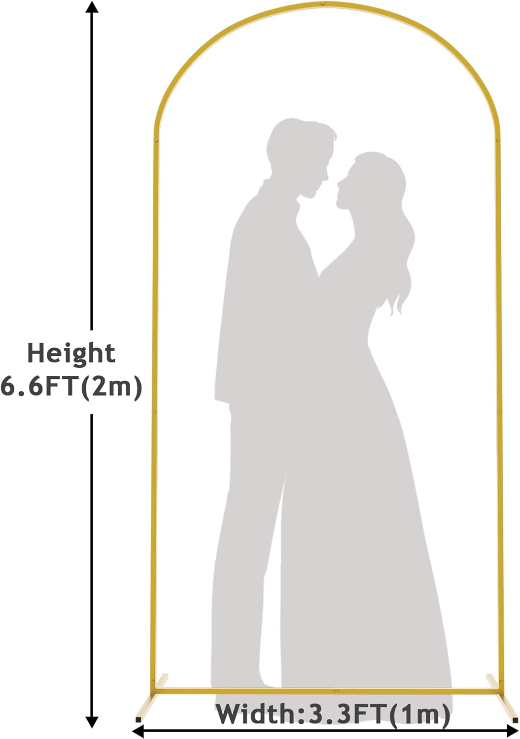 Putros Metal Arch Backdrop Stand 6.6FT Gold Wedding Balloon Arched Backdrop Stand Square Arch Frame