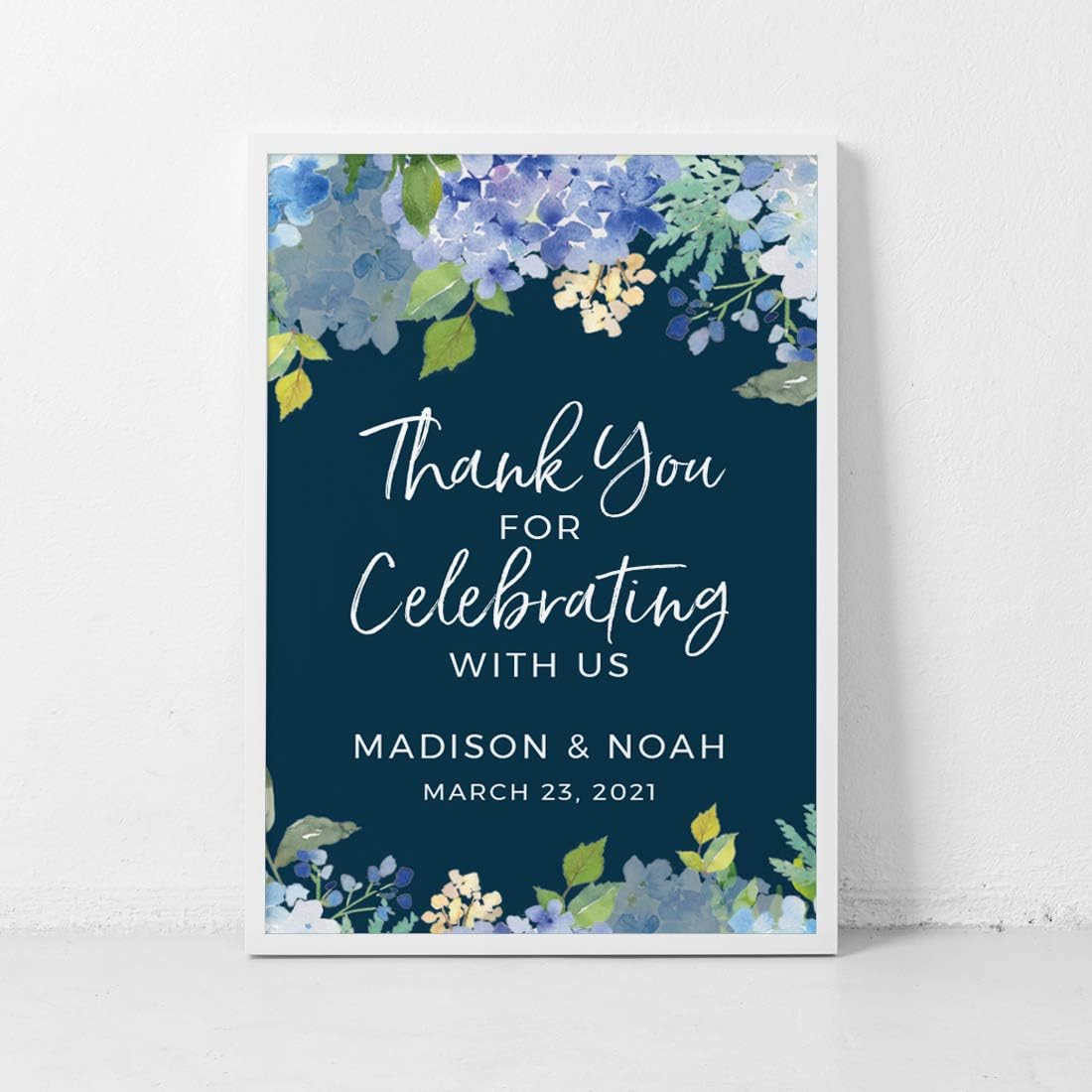Andaz Press Personalized Extra Large Wedding Easel Board Party Sign, 12x18-inch, Baby Blue