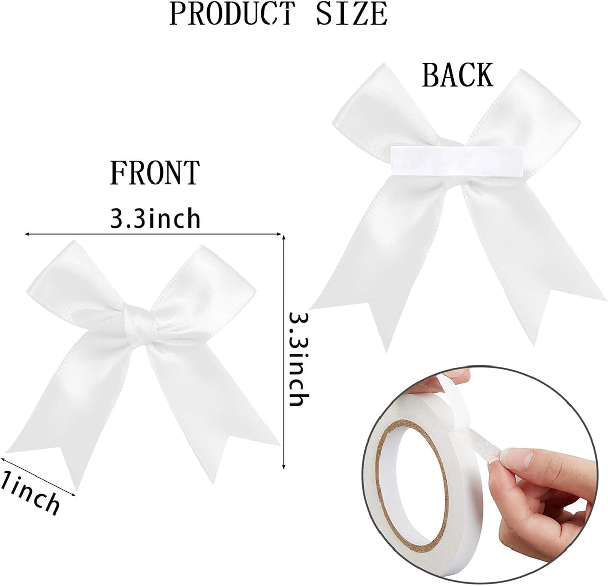 50 Pieces Gift Wrap Bows Premium Satin Ribbon Bows 3.3 Inch Craft Bows for Gift Wrapping DIY Treat