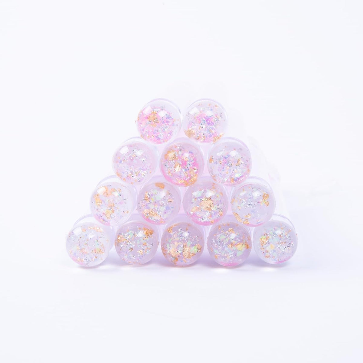 i-Laesh 20Pcs Diamond Foil Gold Pink Disposable Mascara Wands with Tube - Spoolies for Eyelash