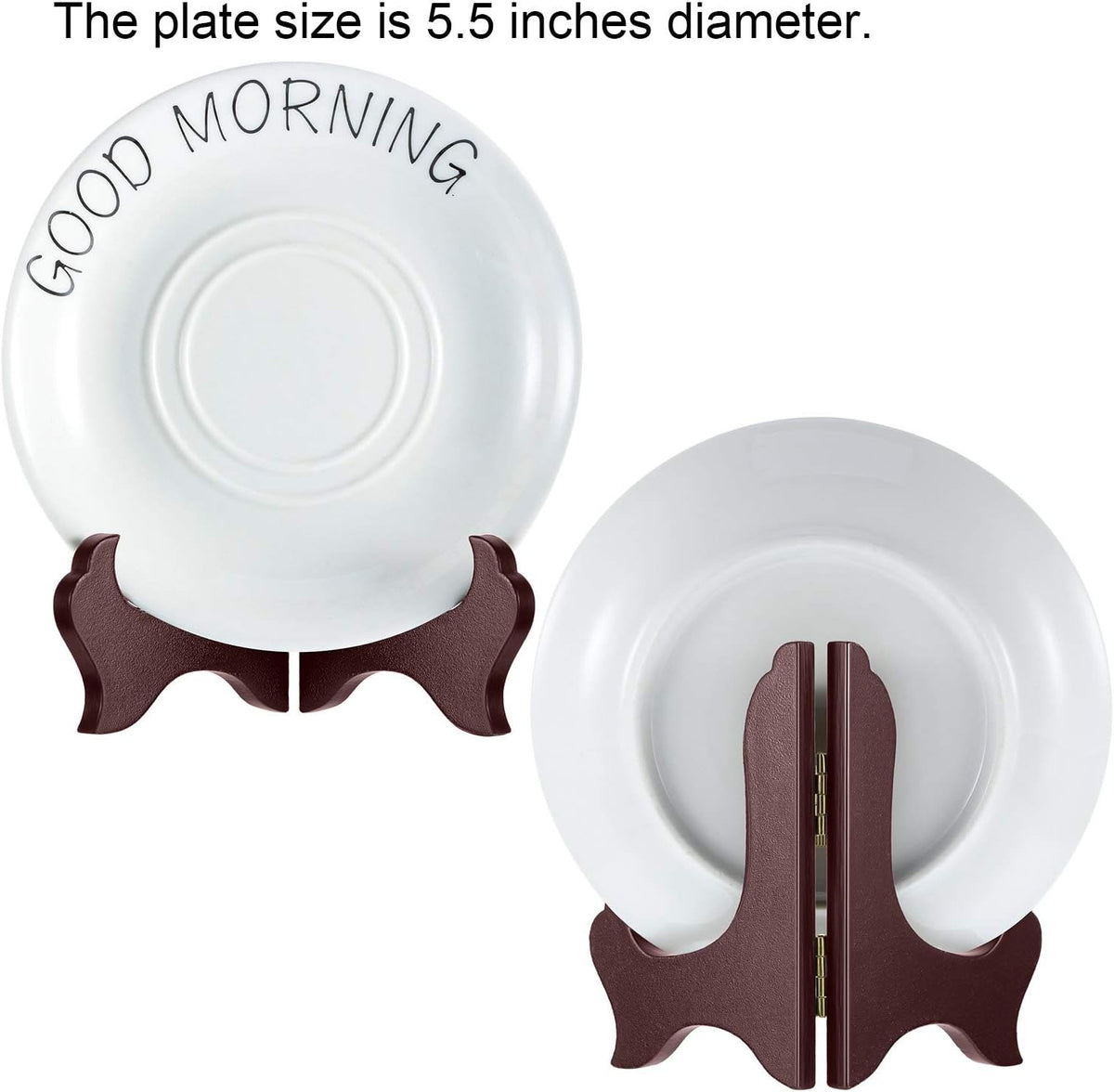 Tatuo 4 Packs Wooden Display Stand Decorative Plate Stands for Display Picture Frame Holder Easels