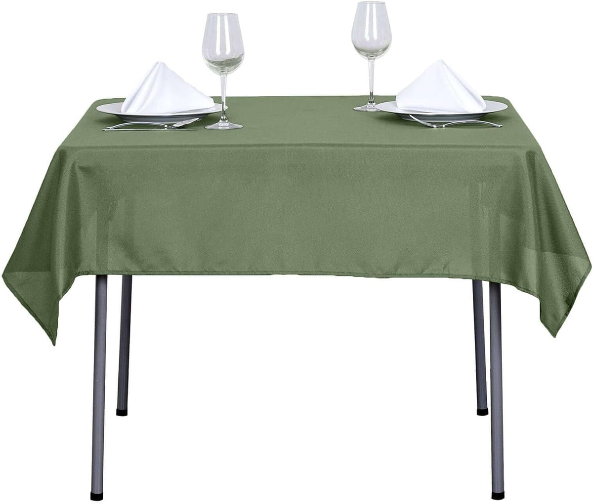 Efavormart 54x54 Moss Green Wholesale Linens Seamless Polyester Square Linen Tablecloth for Wedding