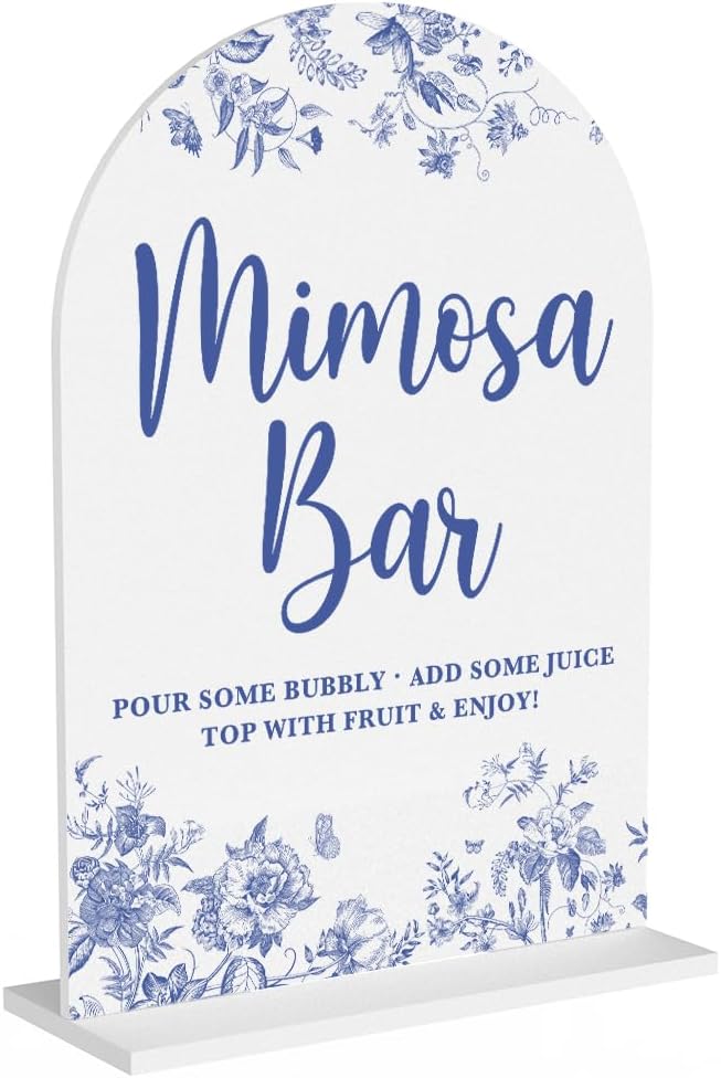 Acrylic Wedding Signs, Dusty Blue Wedding Decor, Blue Weddings Decor, Mimosa Bar Signs for