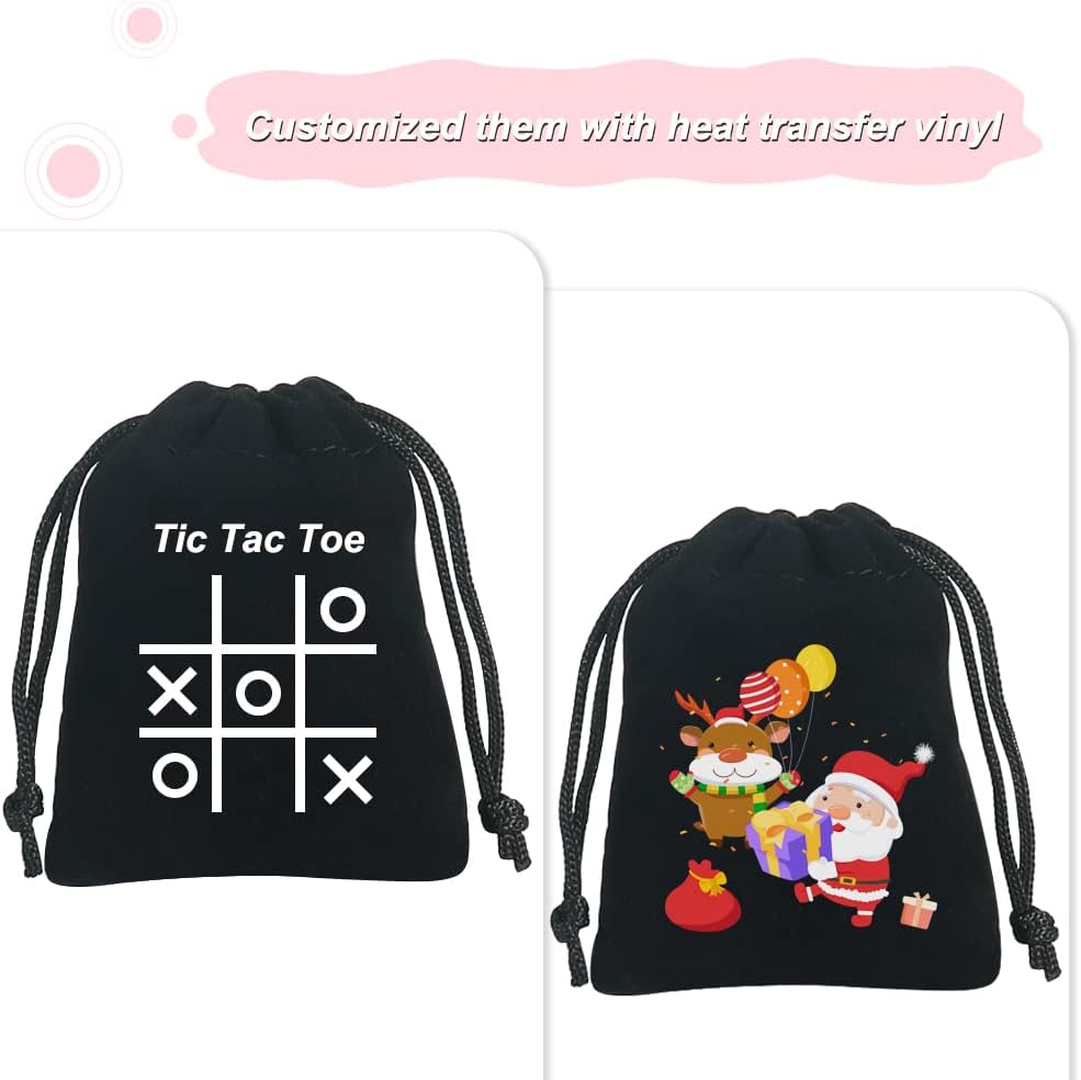 Shintop 50pcs Little velvet Jewelry bags, 3x4inch Black Drawstring Gift pouches Coin Purse for Dice