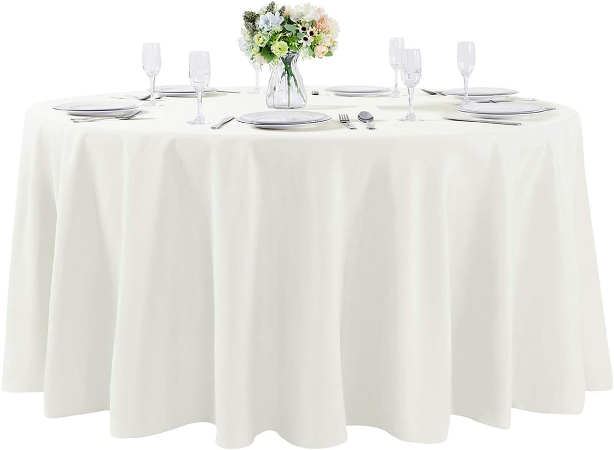120 inch Round Tablecloth Washable Polyester Table Cloth Decorative Table Cover for Wedding Party