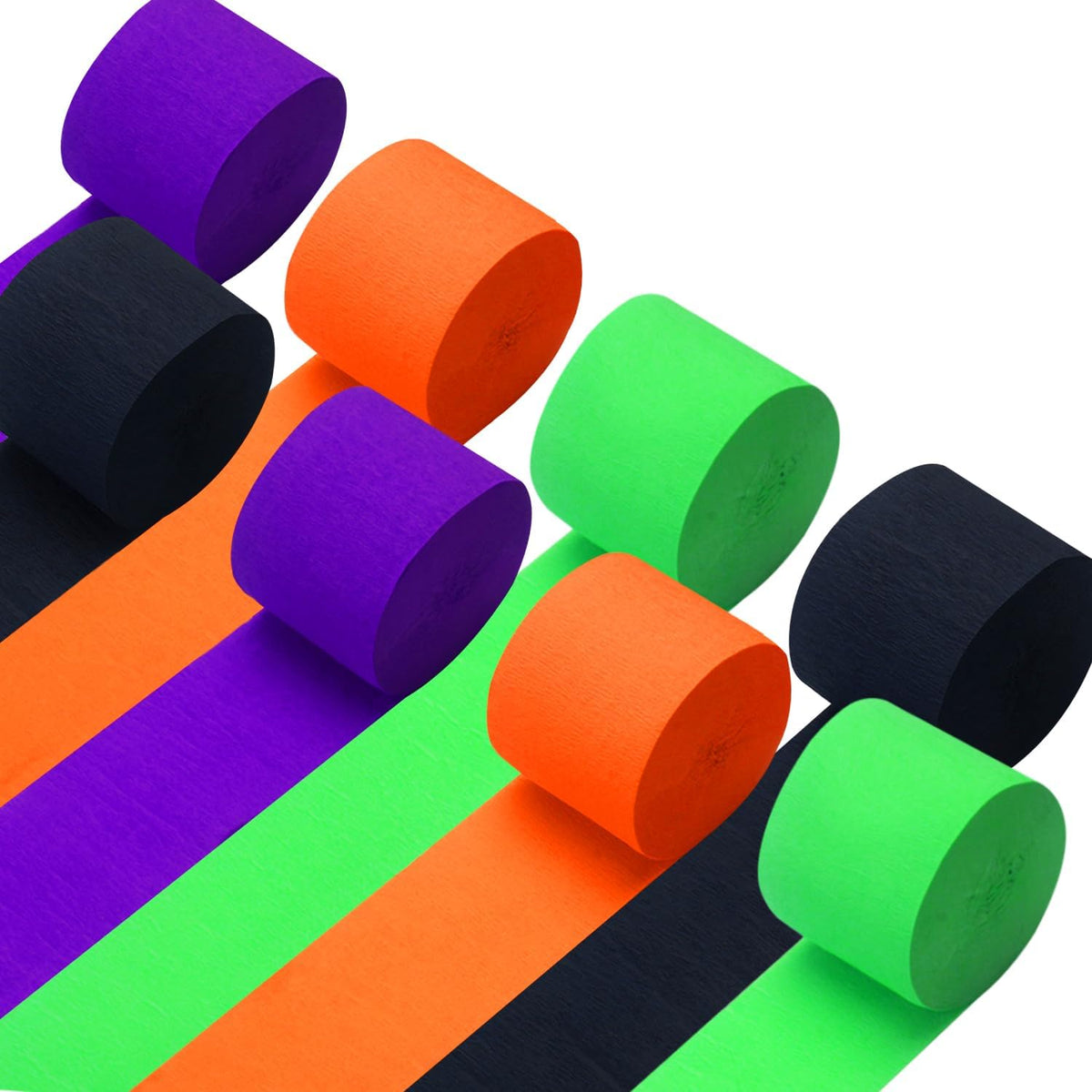 Crepe Paper Streamers 8 Rolls 656ft Orange Purple Black Green Tassels Streamer Paper for Halloween