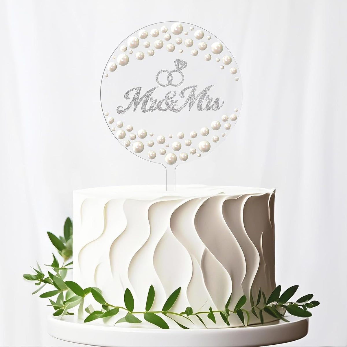 Mr & Mrs Wedding Cake Topper, Contemporary Bride and Groom Sign Rustic Resin Décor for Engagement &
