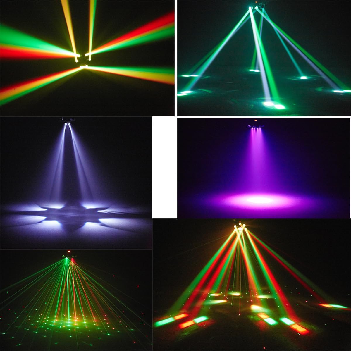 Moving Head Dj Lights for Parties, Stage Light 6-in-1 LED RGBW 6 Arms DJ Lights for Parties Support