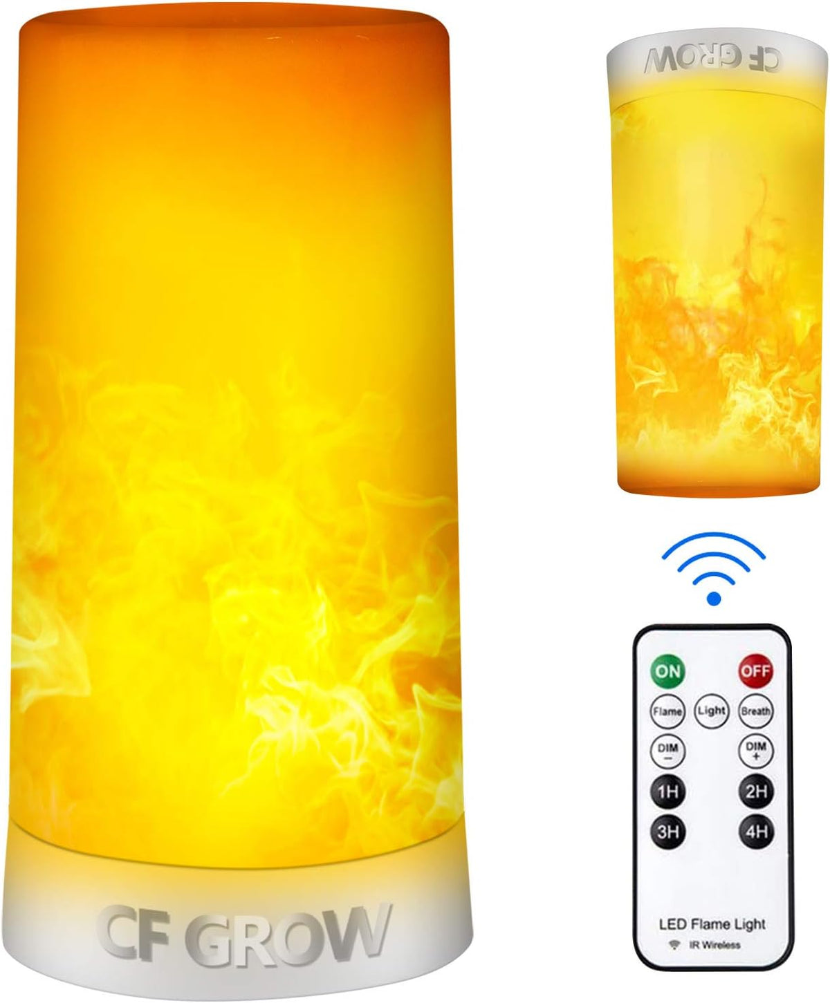 LED Flame Effect Light, USB Rechargeable Outdoor Flame Table Lamp Waterproof Dimmable 4 Modes