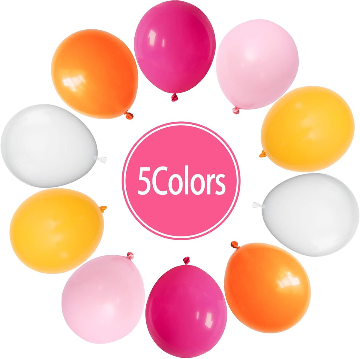 Paready Pink and Orange Latex Balloons, 60 Pcs 12 Inch Hot Pink and Yellow Autumn Balloons for