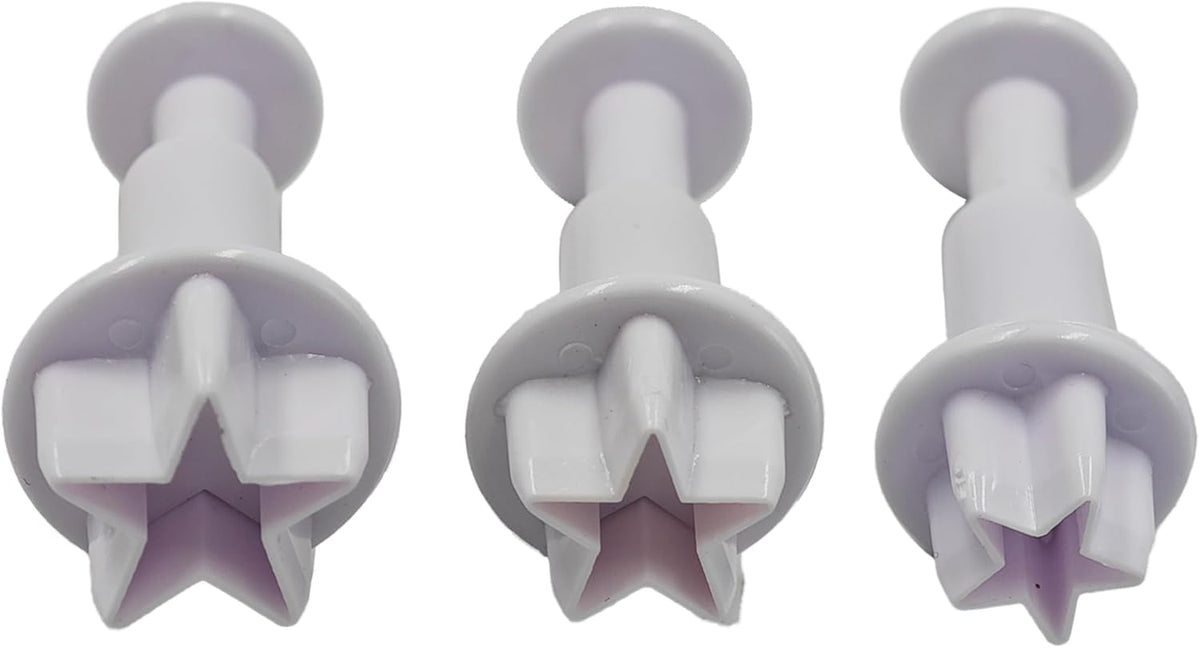 pson 3Pcs Plunger Cookie Cutter Set, Mini Plastic Biscuit Molds for Cake Decorating, Baking