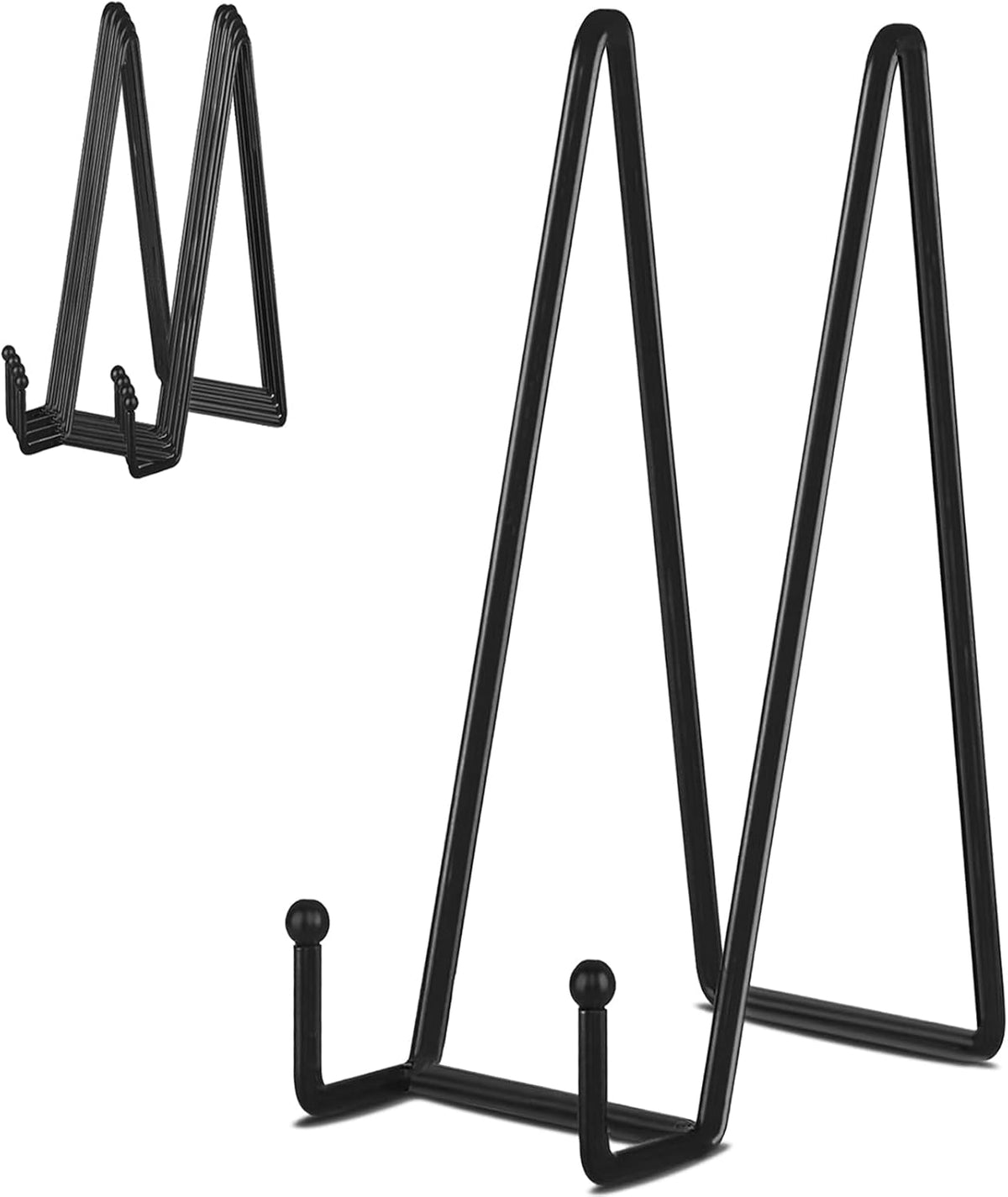 IBosins 5 Pack 12 Inch Plate Holder Display Stands, Large Metal Black Frame Stand for Picture