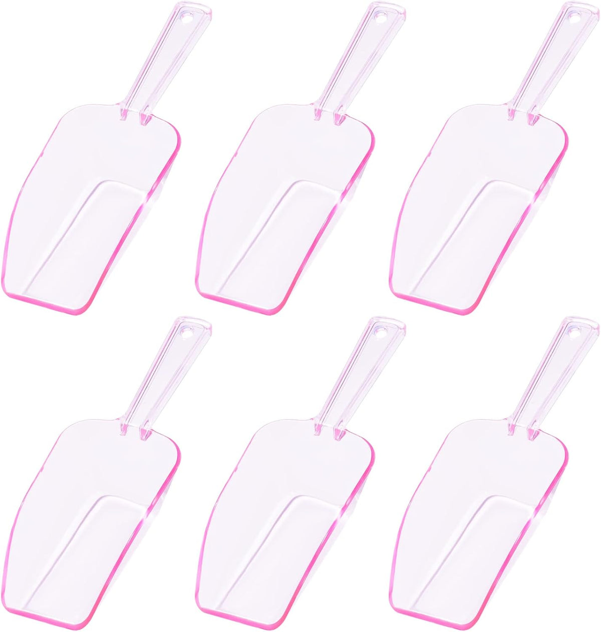 Ice Scoop for Freezer, Clear Pink Plastic Candy Buffet Scoopers, Acrylic Multi-purpose Kitchen