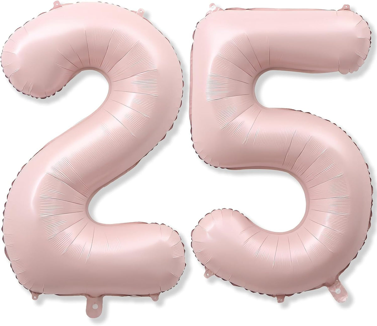 Pastel Pink 25 Balloon Number for Girls, 40'' Self Inflating Number 25 Balloons, Big Light Blush