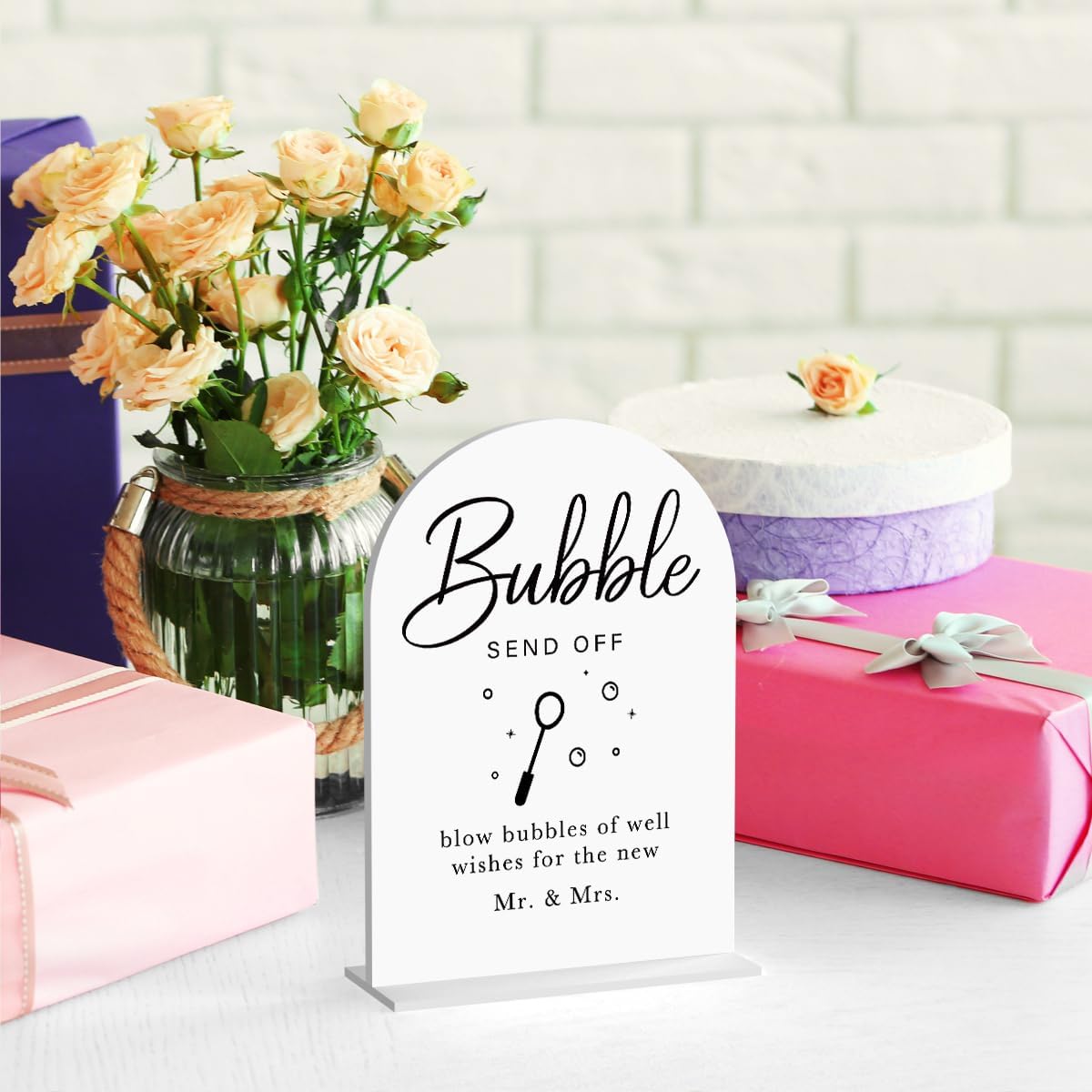 Acrylic Wedding Sign Wedding Signs for Ceremony Bubble Send Off Sign for Wedding Modern Calligraphy