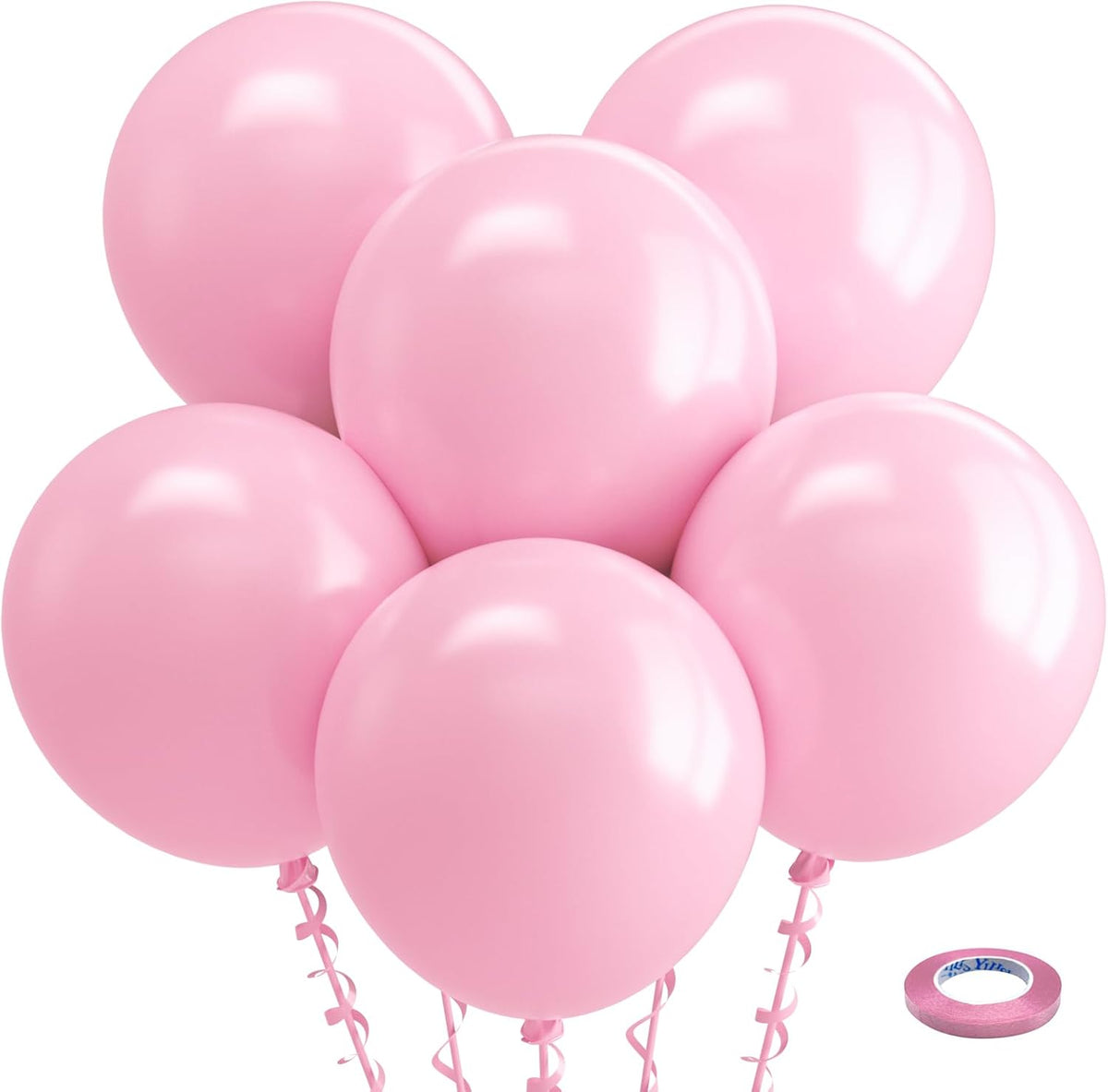 Bezente Pastel Pink Latex Party Balloons - 30 Pack 18 inch Large Thick Big Round Pink Balloons for