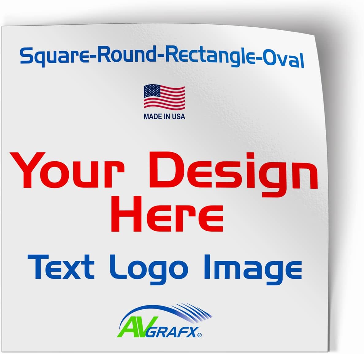 avgrafx 120 Custom 2x2 Square Corner Logo Stickers Labels, Waterproof, Dishwasher Safe - Small