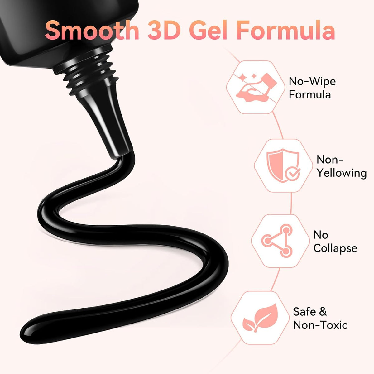 Makartt 3D Gel Nail Art: 15g Sculpting Gel Nail Art Glue for Craving Black Candy Molding Gel No