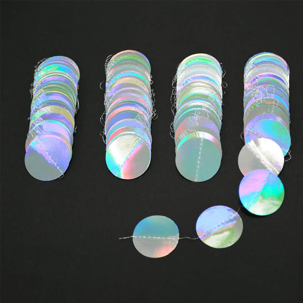 Cheerland Iridescent Party Decorations Holographic Circle Garlands Disco Theme Birthday Decorations