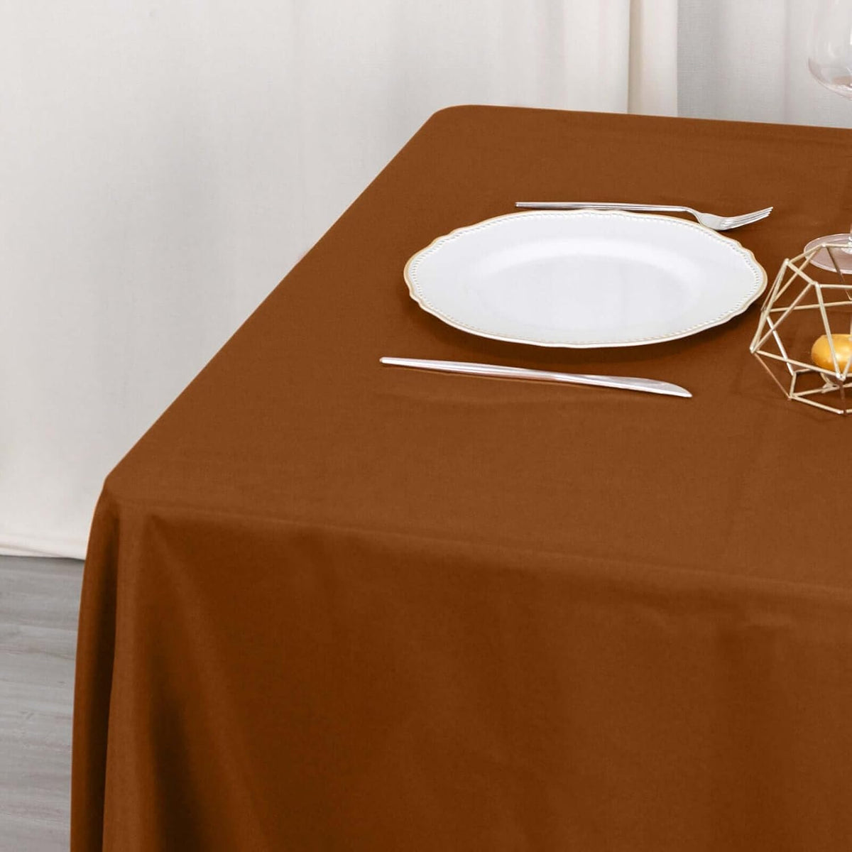 Efavormart 70" Square Linens Cinnamon Brown Wholesale Linens Polyester Square Linen Tablecloth for