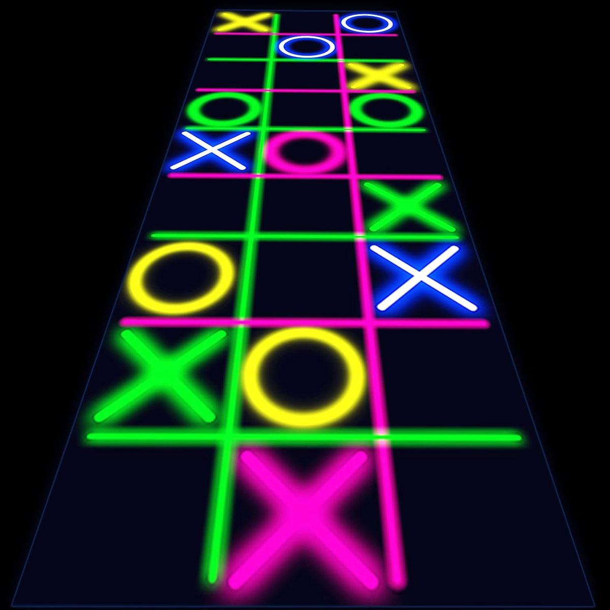 Haull 118 x 39 Inch Neon Light up Dance Floor Glow in The Dark Runner UV Reactive Blacklight Floor
