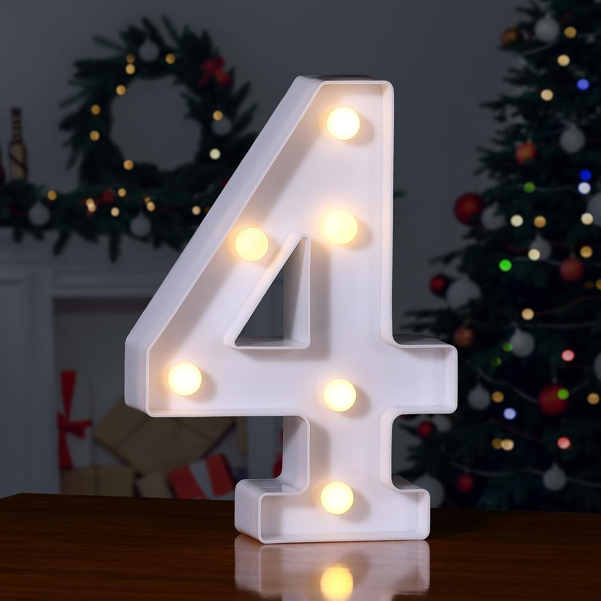 Foaky Marquee Light Up Number Sign, Plastic LED Lamp for Night Light, Wedding, Birthday Party