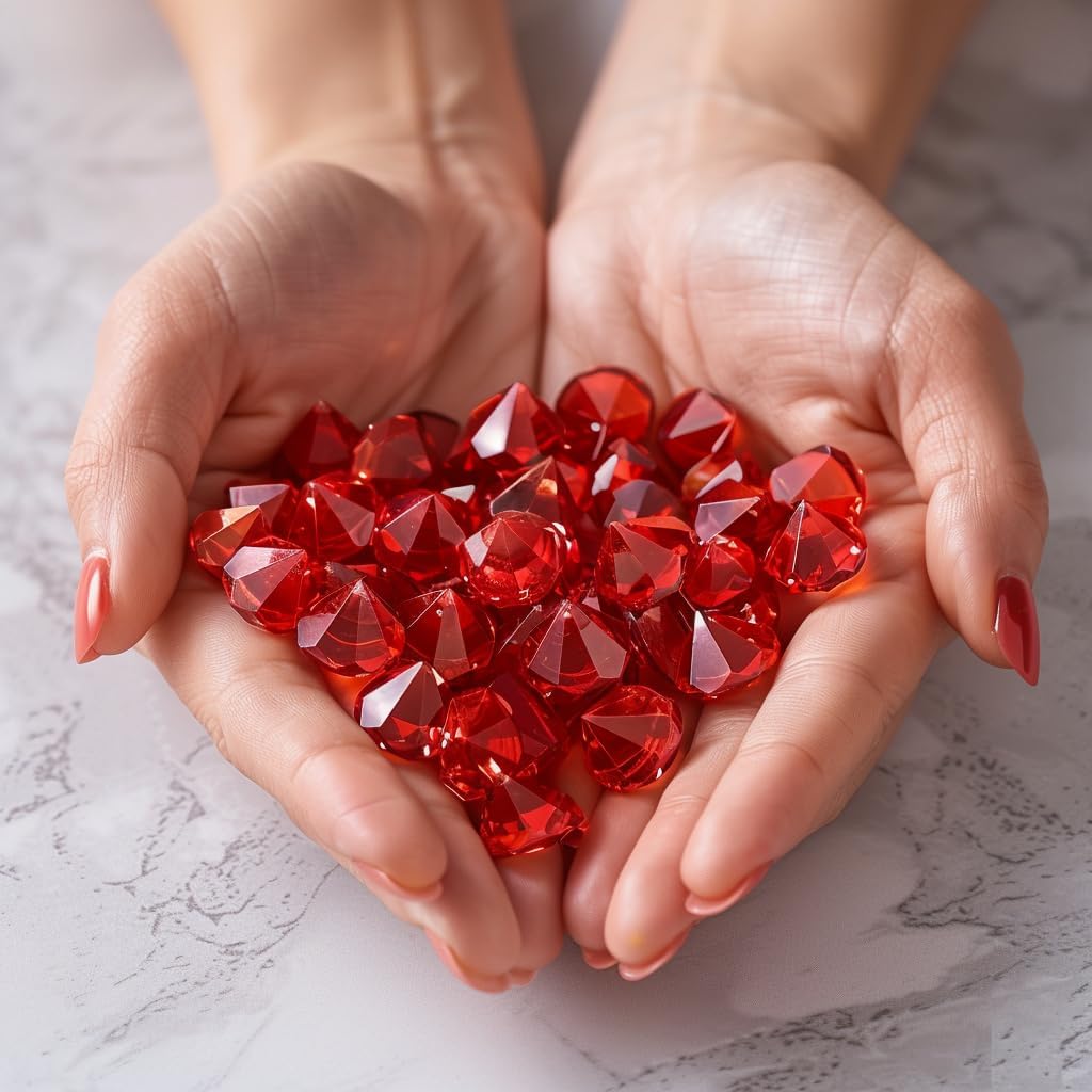 250 PCS Red Acrylic Diamonds Pirate Gems 20 mm,Table Scatter,Wedding Centerpieces,Party