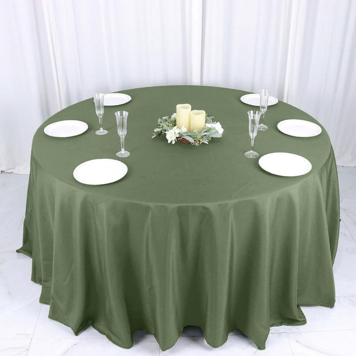 Efavormart Round Tablecloth, 132 Inch Stain & Wrinkle Resistant Washable Table Cloth, Decorative