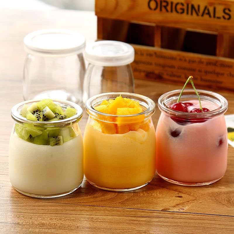Mini Pudding Jars 60Pack, 3.4 oz Glass Favor Jar with Lids, Candle jars,Yogurt Containers with