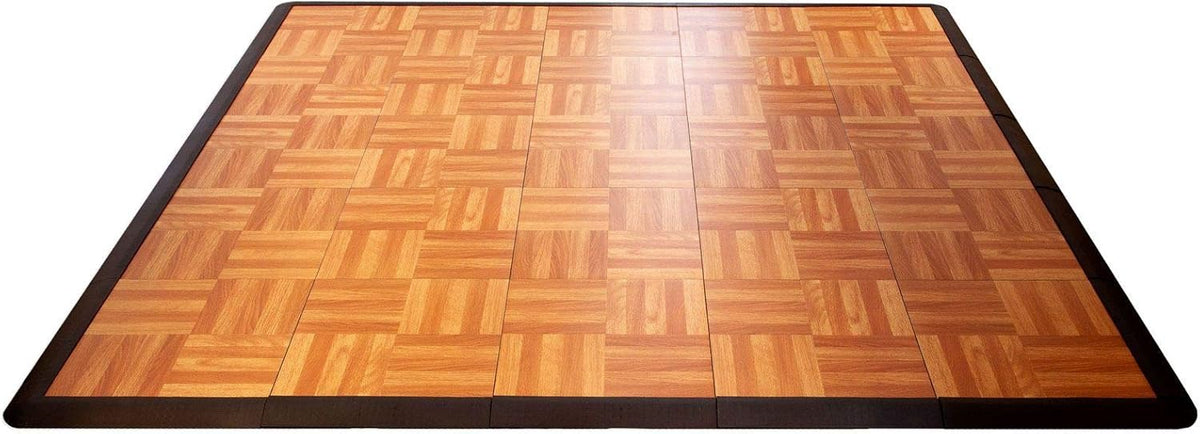Big Floors 5X5OAKFLOOR Interlocking Lightweight Plastic Modular Dance Floor Kit (5' x 5'), Oak, 45