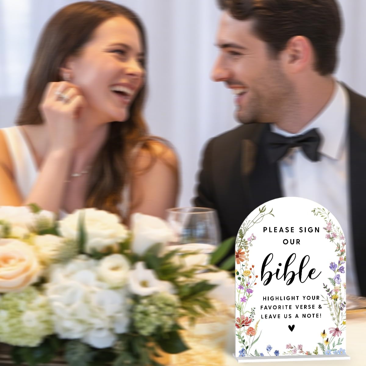 Acrylic Wedding Signs, Please Sign Our Bible Signs for Marriage Reception, Bridal Shower