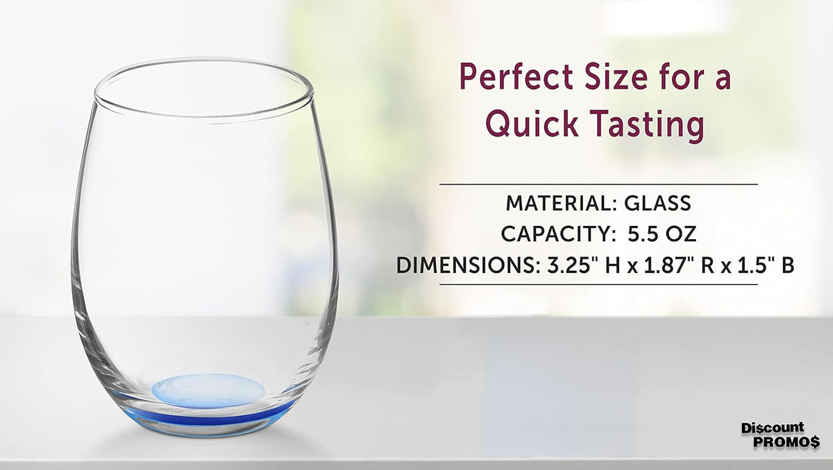 DISCOUNT PROMOS Stemless Wine Glasses by ARC 5.5 oz. Set of 12, Bulk Pack - Perfect for Hotel, Bar