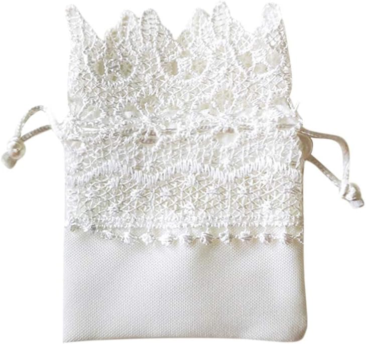 10pcs Organza Burlap Bags Lace Organza Drawstring Bags for Wedding Party Favors Supplies Bridal