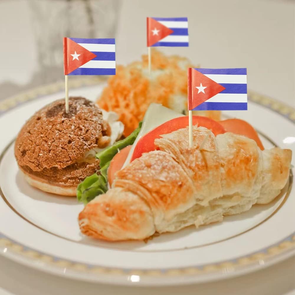 Cuba Flag Cuban Flag, Small Mini Cuba Toothpick Flags for Food, Cupcakes, Cocktails, Appetizers