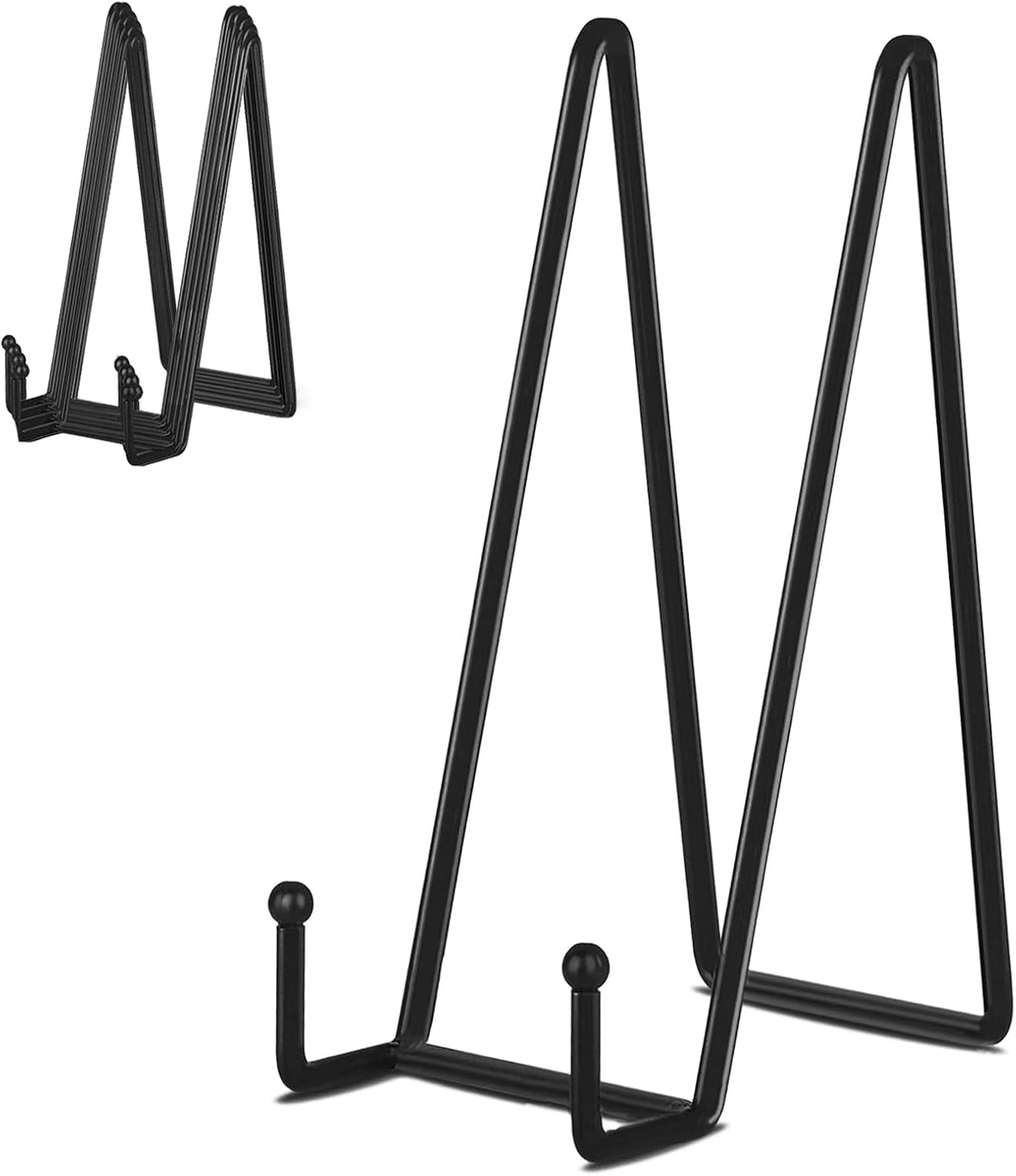 IBosins 5 Pack 10 Inch Plate Holder Display Stands, Large Metal Black Frame Stand for Picture
