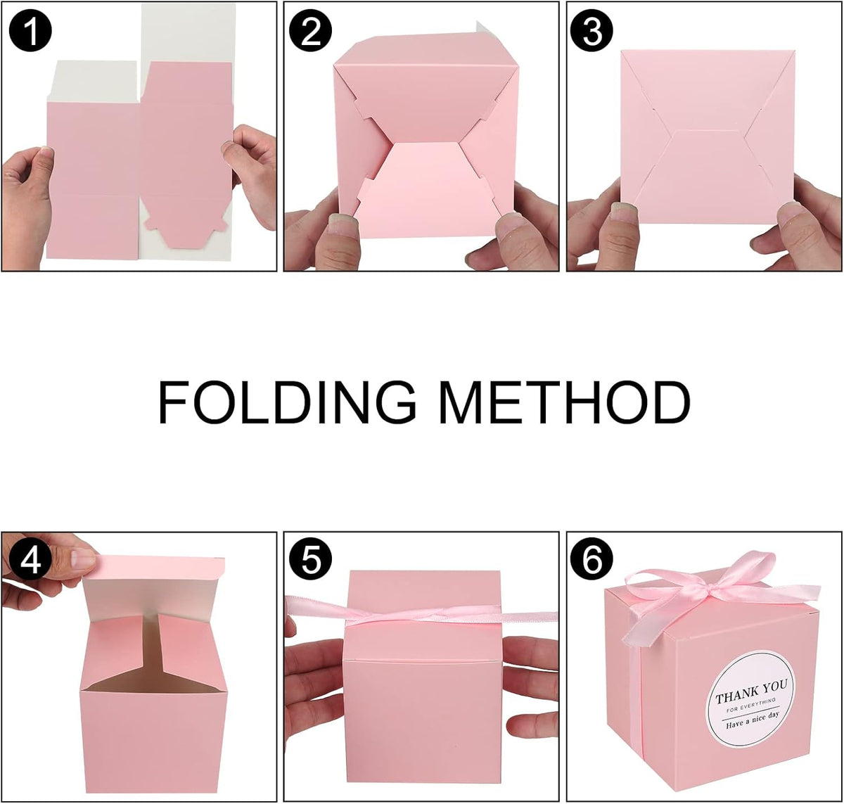 COTOPHER Small Gift Boxes 100 Pack 4x4x4 inches Pink Gift Boxes with Lids for Gifts, Crafting