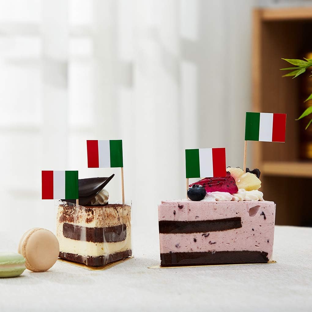 mflagperft Italy Flag Italian Flag, Small Mini Italy Toothpick Flags for Food, Cupcakes, Cocktails
