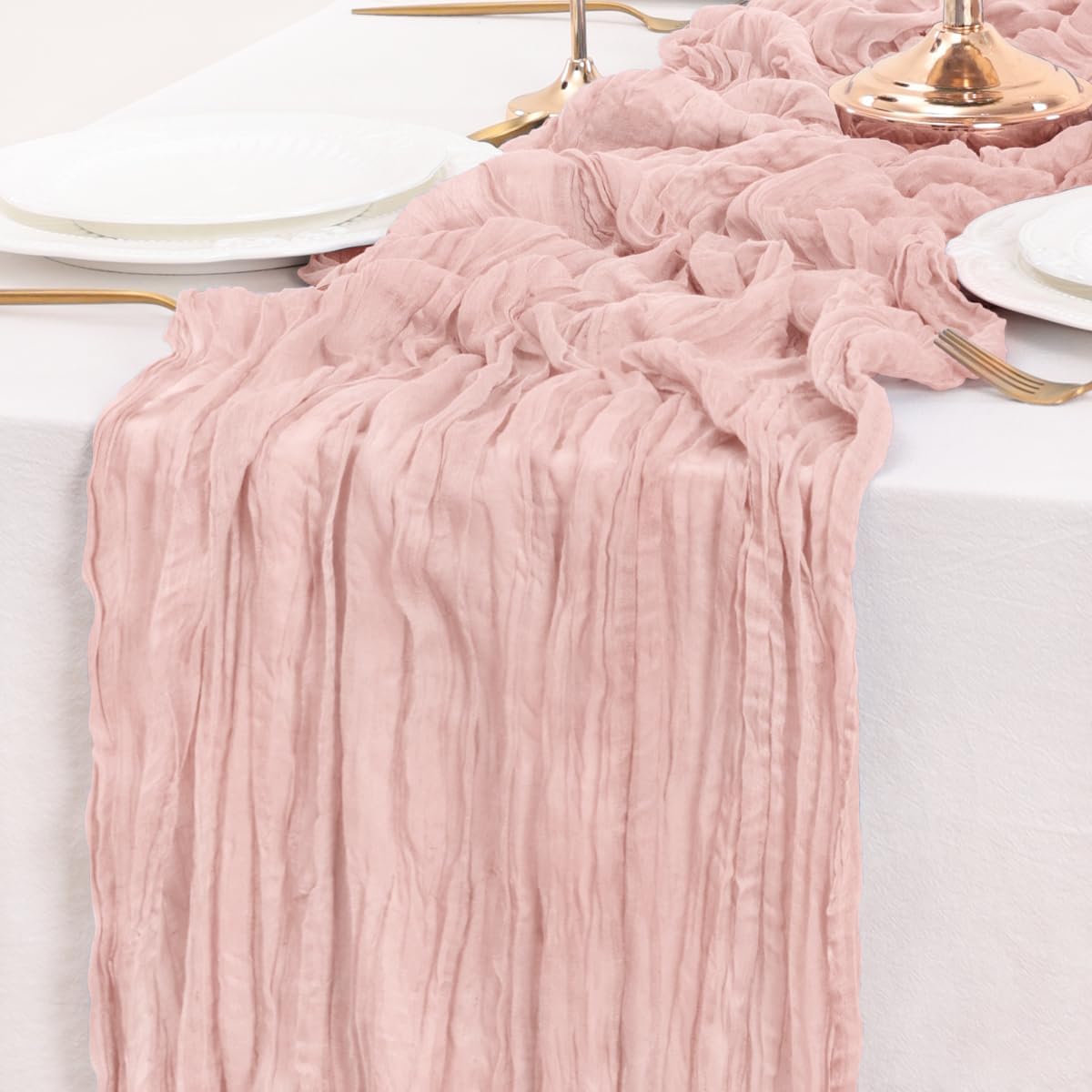 Dusty Pink Table Runner Cheesecloth Table Runner 4 Pack 10FT Rustic Spring Easter Table Runner 35 x