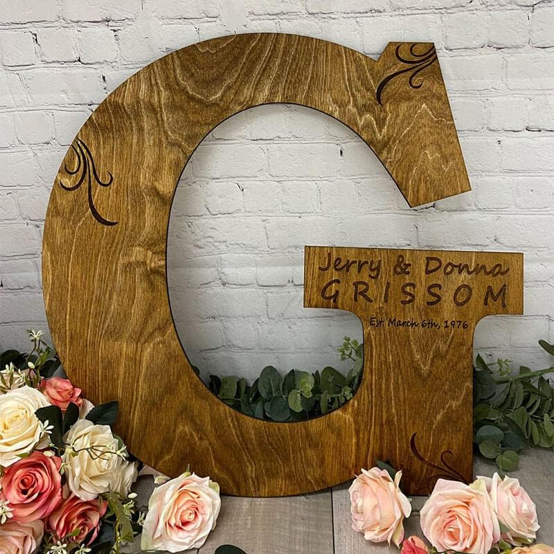 Personalized Wedding Guest Book Sign Custom Letter Name Date Rustic Wedding Guest Book Alternative