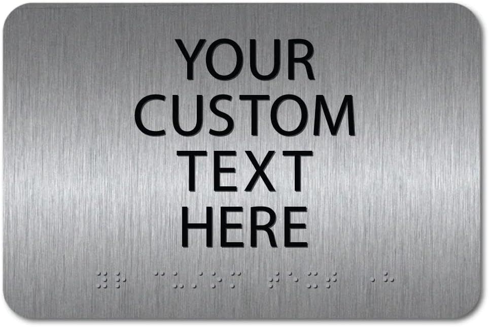 ALPHA DOG ADA SIGNS Custom ADA Compliant Braille Sign, 6"x9" Room Identification Plaque, Tactile