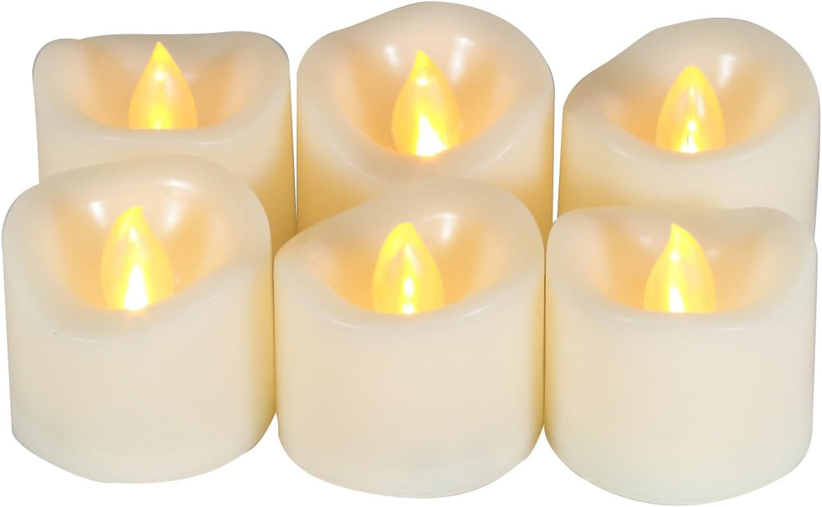 CANDLE CHOICE Battery Operated Flameless Tea Lights Votives Realistic Flickering Fake Electric LED