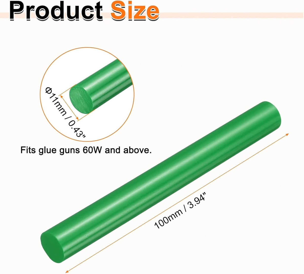 HARFINGTON 10pcs Hot Glue Sticks 0.43" Dia x 3.94" Long EVA Mini Hot Melt Adhesive Glue Stick for