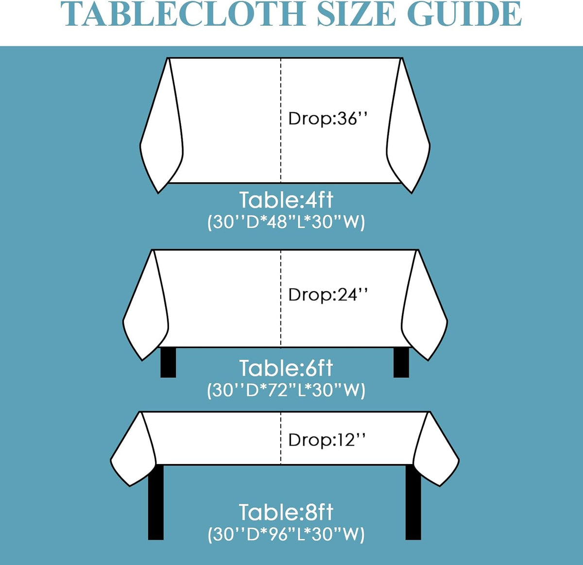 VidaFete Tablecloth 60 * 120inch 10pack Rectangle Table Cloth Polyester, Stain Wrinkle Resistant