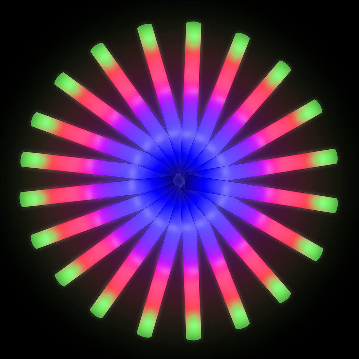 LifBetter 112 pcs Glow Foam Sticks, LED Glow Sticks 3 Modes Colorful Flashing, Foam Glow Sticks