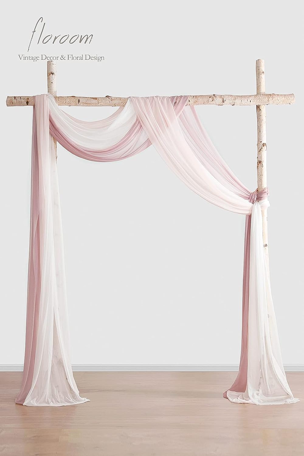 Floroom Wedding Arch Draping Fabric 3 Panels 20Ft Chiffon Fabric Drapes Arbor Drapery Wedding