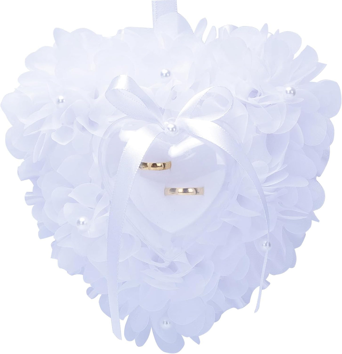 Ring Pillow is Designed with White Roses, Mozambique Diamond and Flowers. It is A Ring Bearer That