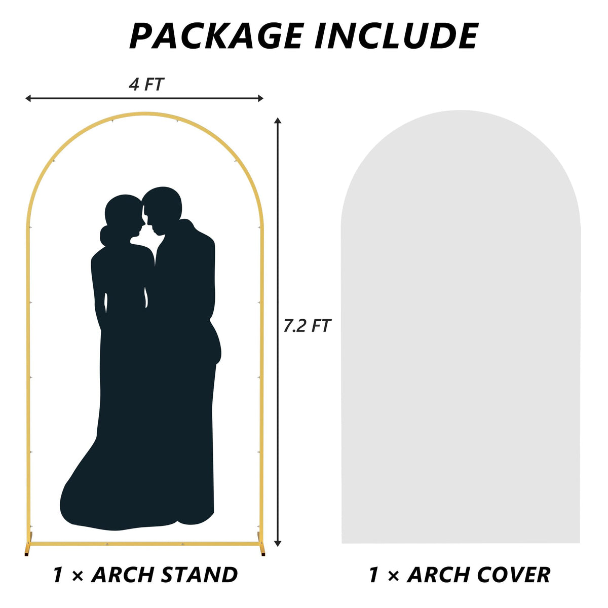 Neatsure Arch Backdrop Stand and Cover Set, 7.2FT Metal Photo Balloon Arch Backdrop Stand for