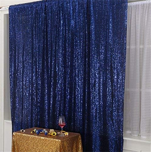 Eternal Beauty Navy Blue Sequin Backdrop, 4x7 Ft Glitter Background Curtains for Shimmer